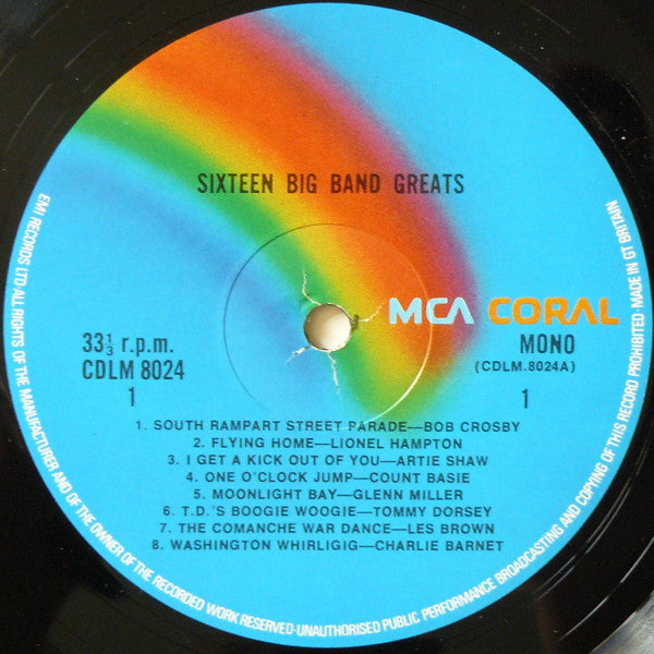 Various : Sixteen Big Band Greats (LP, Comp, Mono, RM)