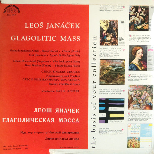 Leoš Janáček - Czech Singers Chorus And The Czech Philharmonic Orchestra , Conductor: Karel Ančerl : Glagolitic Mass (LP, Mono)