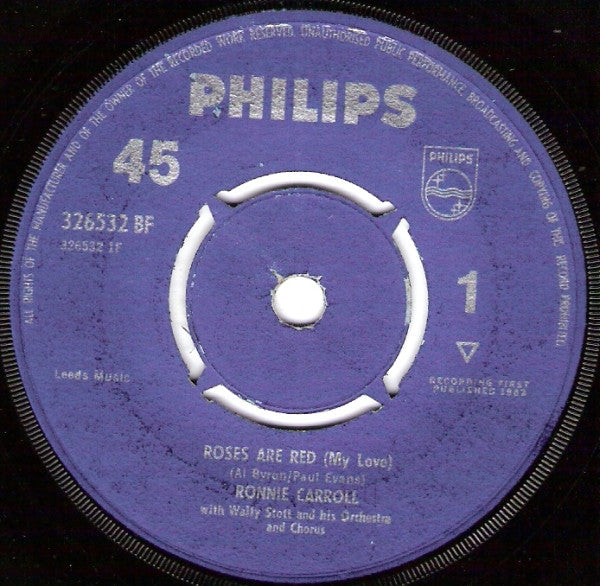 Ronnie Carroll : Roses Are Red (My Love) (7", Single)