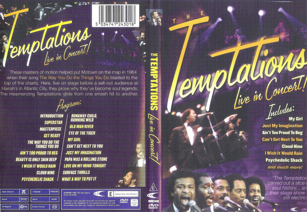 The Temptations : Live In Concert! (DVD-V, PAL, All)