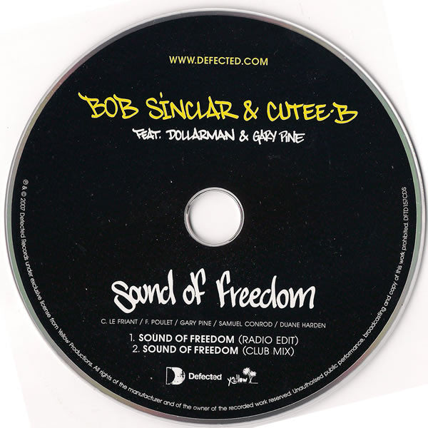 Bob Sinclar & Cutee B Feat. Gary "Nesta" Pine And Dollarman : Sound Of Freedom (CD, Single)