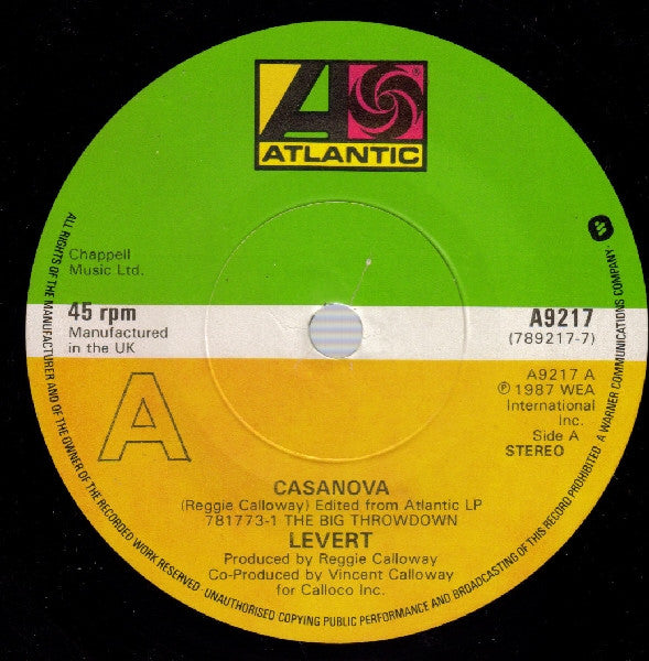 LeVert : Casanova (7", Single, Pap)