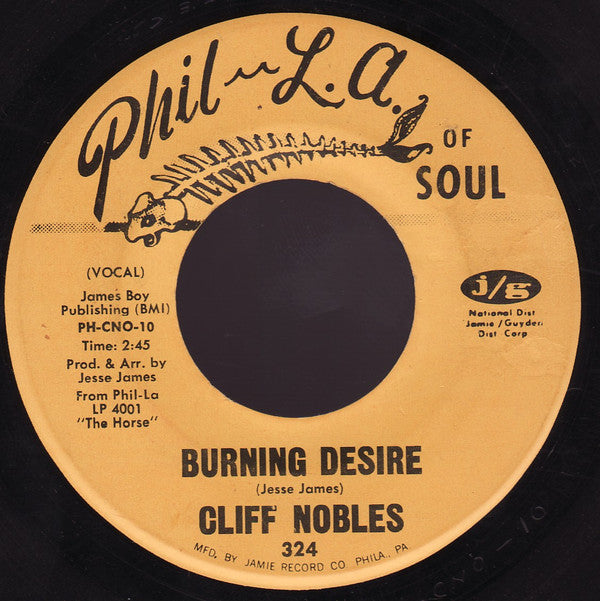 Cliff Nobles & Co / Cliff Nobles : Switch It On / Burning Desire (7")
