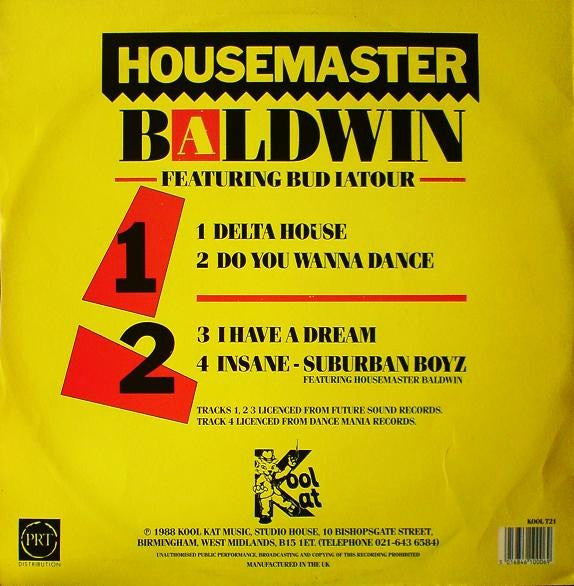 Terry Baldwin Featuring Bud Latour / Suburban Boyz Featuring Terry Baldwin : Delta House / Insane (12")