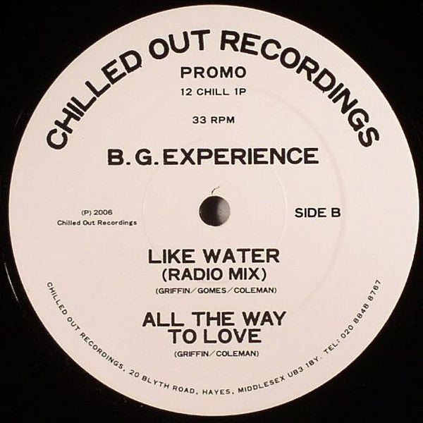 B. G. Experience : Like Water (12", Promo)