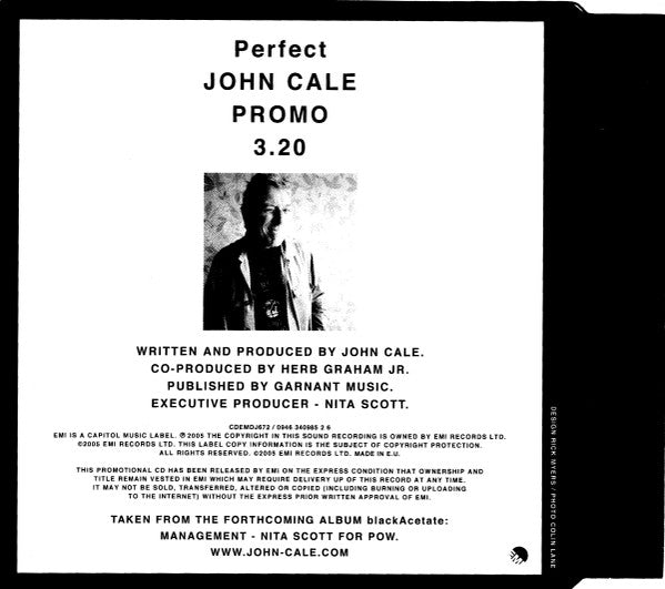 John Cale : Perfect (CD, Single, Promo)