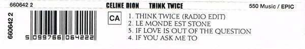 Céline Dion : Think Twice (CD, Single)