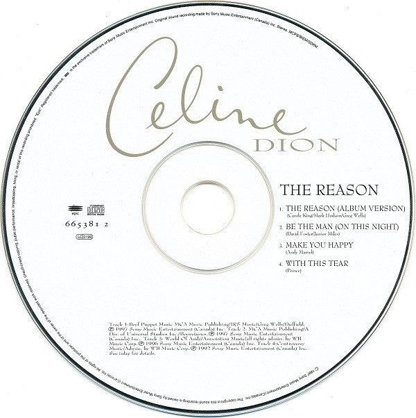 Céline Dion : The Reason (CD, Single)