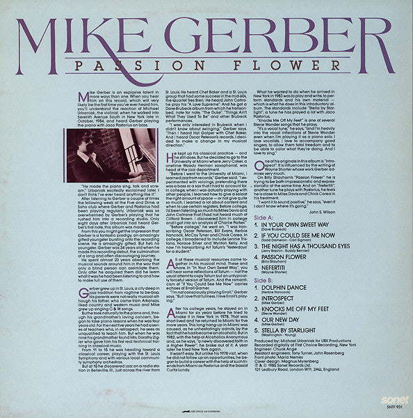 Mike Gerber : Passion Flower (LP, Album)