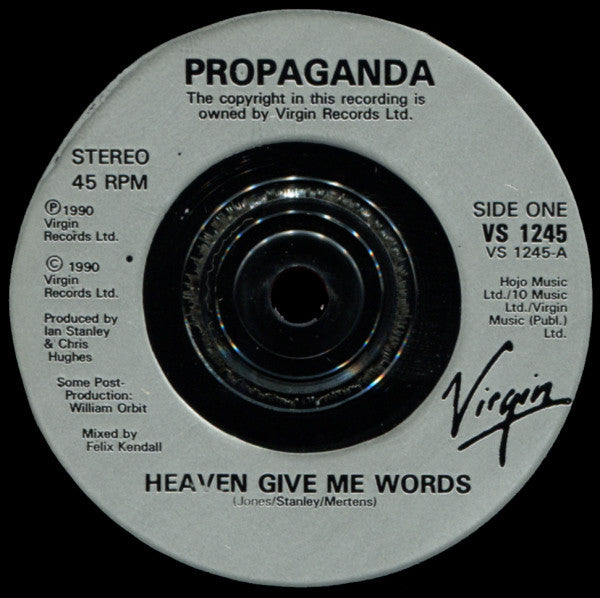 Propaganda : Heaven Give Me Words (7", Single, Sil)