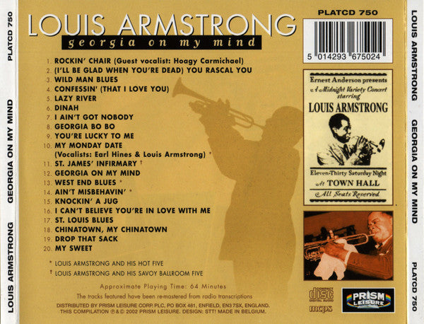 Louis Armstrong : Georgia On My Mind (CD, Comp)