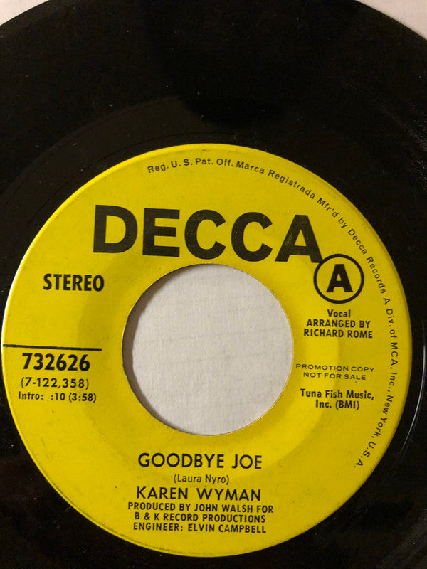 Karen Wyman : Goodbye Joe / Time And Love (7", Single, Promo)