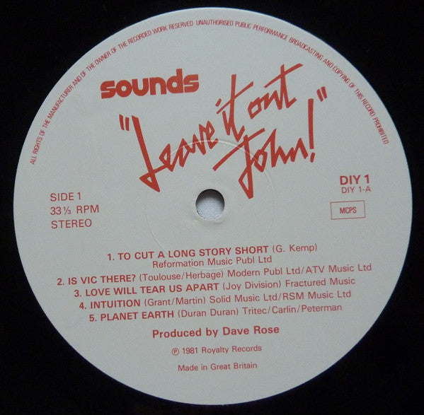 The Sounds (23) : Leave It Out John! (DIY Hits Album) (LP, Gui)