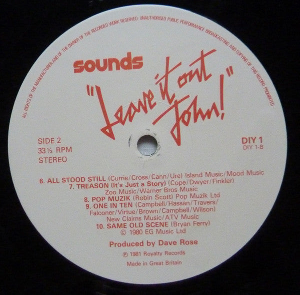 The Sounds (23) : Leave It Out John! (DIY Hits Album) (LP, Gui)