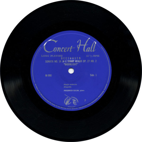 Ludwig van Beethoven / Friedrich Gulda : Sonate Nr. 14 In Cis-Moll, "Mondschein" (7", Mono)