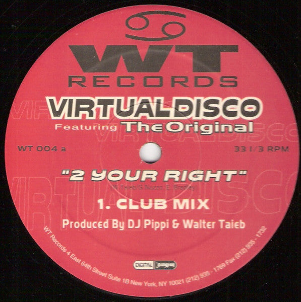 Virtualdisco Featuring The Original : 2 Your Right (12")