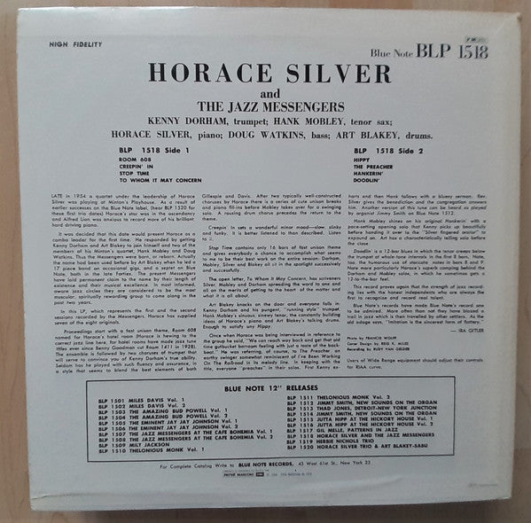 Horace Silver And The Jazz Messengers* : Horace Silver And The Jazz Messengers (LP, Comp, Mono, RE)