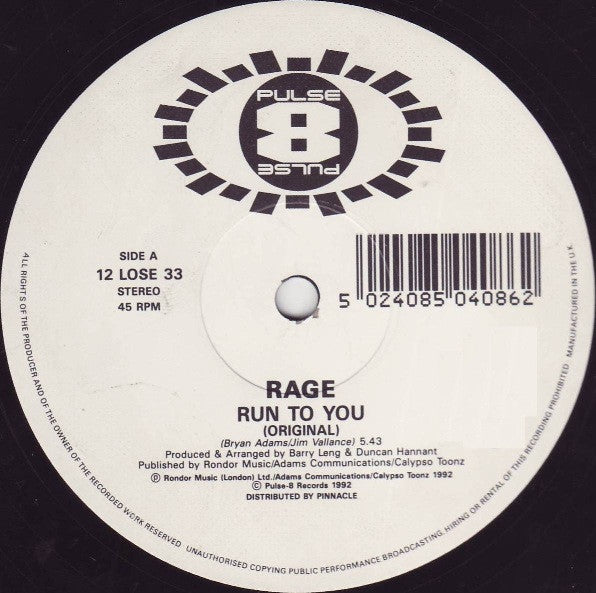 Rage : Run To You (12")