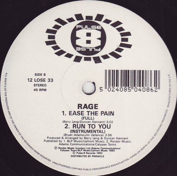 Rage : Run To You (12")