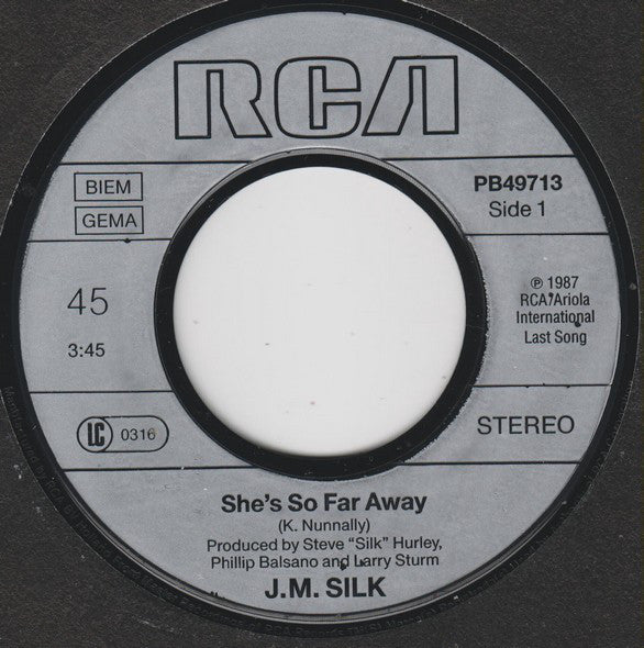 J.M. Silk : She's So Far Away (7", Single)