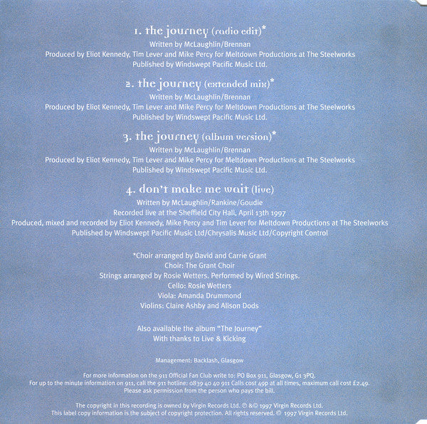911 (4) : The Journey (CD, Single, CD1)
