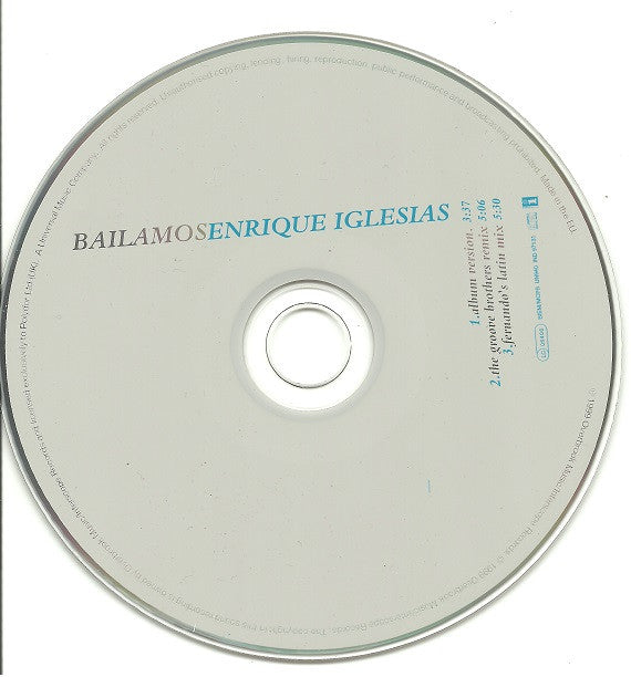 Enrique Iglesias : Bailamos (CD, Single)