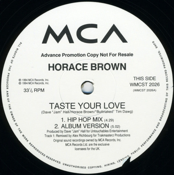 Horace Brown : Taste Your Love (2x12", Promo)