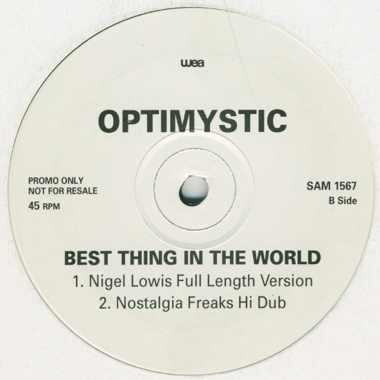 Optimystic (2) : Best Thing In The World (Mixes By Nostalgia Freaks) (12", Promo)
