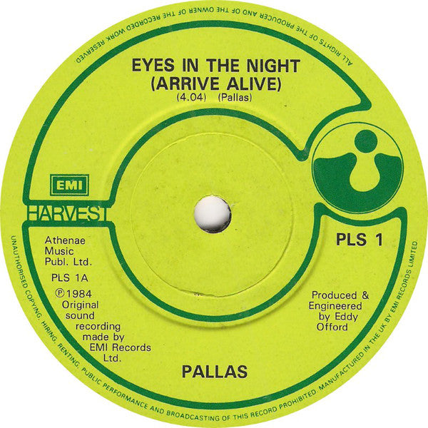 Pallas (2) : Eyes In The Night (Arrive Alive) (7")