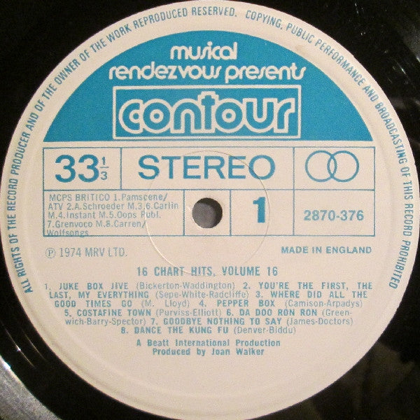 Unknown Artist : 16 Chart Hits Volume 16 (LP)