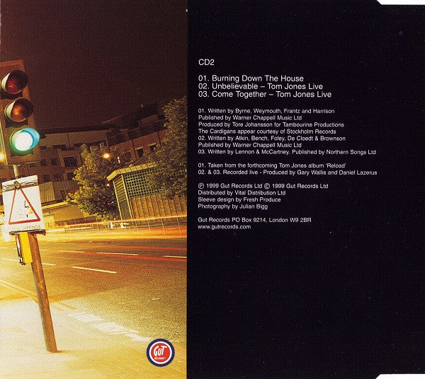 Tom Jones And The Cardigans : Burning Down The House (CD, Single, CD2)