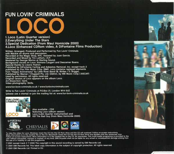 Fun Lovin' Criminals : Loco (CD, Maxi, Enh, CD1)