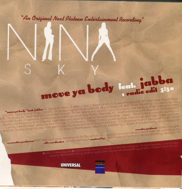 Nina Sky : Move Ya Body (CD, Single, Promo, Car)