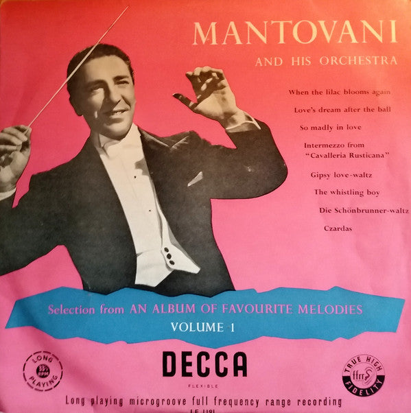 Mantovani And His Orchestra : Selection From An Album Of Favourite Melodies Volume 1 (10", Album)