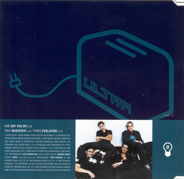 Ultra (8) : Say You Do (CD, Single, CD1)