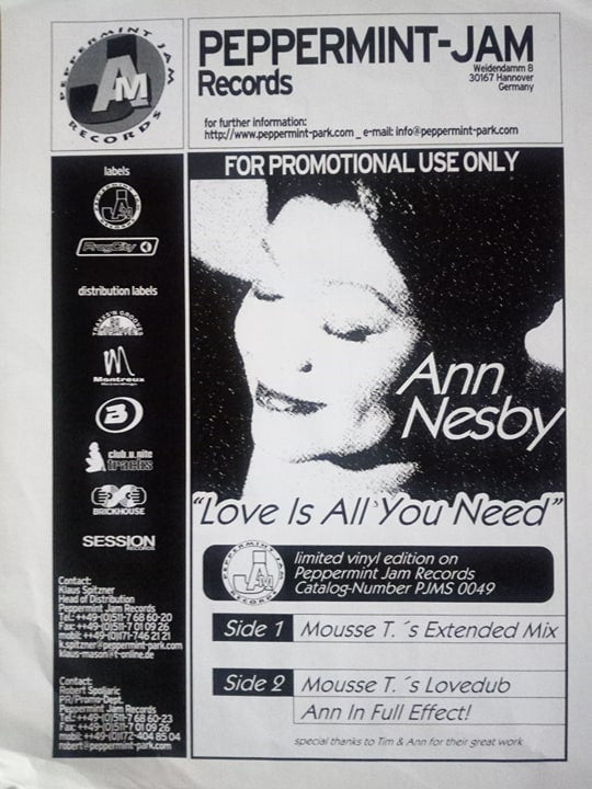 Ann Nesby : Love Is What We Need (12", Promo, W/Lbl)