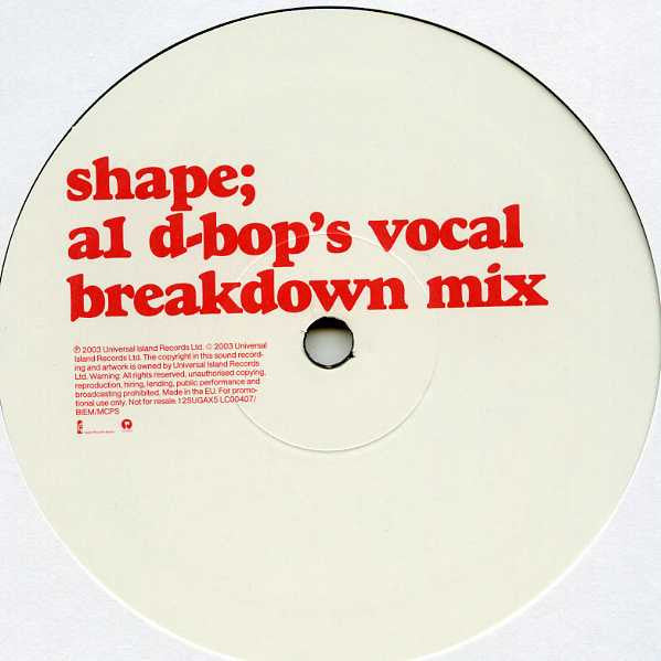 Sugababes : Shape (12", Promo)