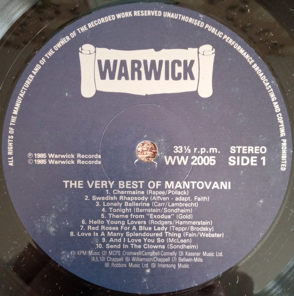 Mantovani : The Very Best Of Mantovani (LP, Comp, RE)