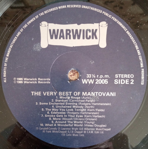 Mantovani : The Very Best Of Mantovani (LP, Comp, RE)