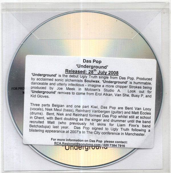 Das Pop : Underground (CDr, Single, Promo)