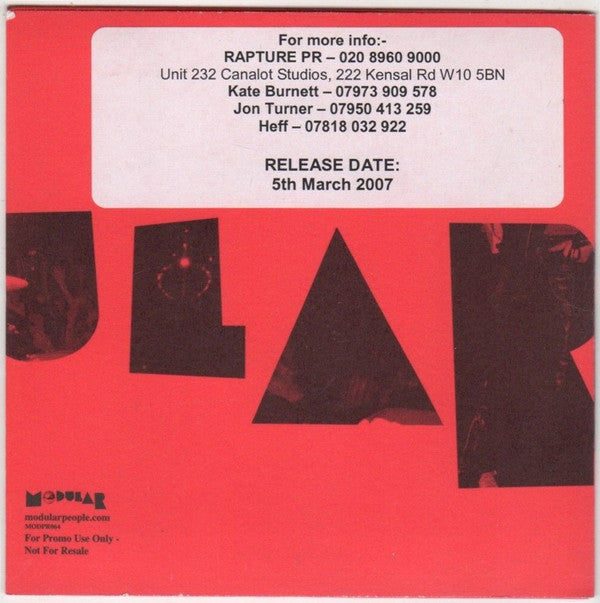 New Young Pony Club : The Bomb (CD, Single, Promo, Car)