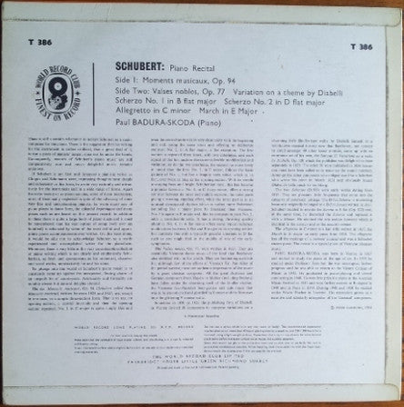 Franz Schubert, Paul Badura-Skoda : Badura-Skoda Plays Schubert (LP)