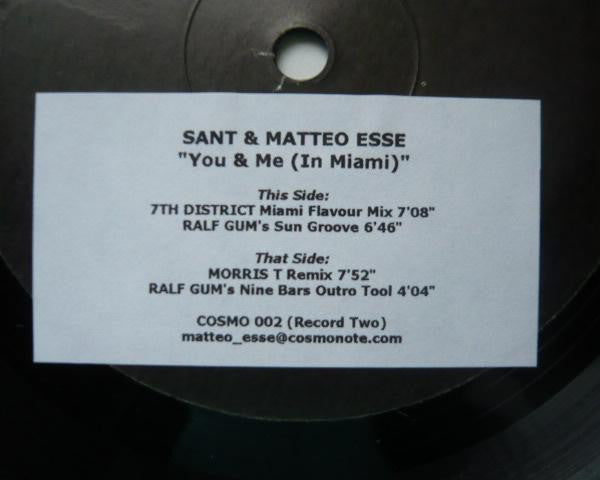 Sant & Matteo Esse : You & Me (In Miami) (12", Promo)