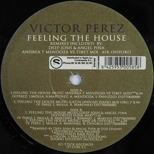 Víctor Pérez : Feeling The House Music (12")