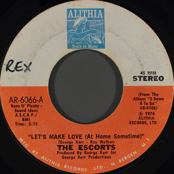The Escorts : Let's Make Love (At Home Sometime) (7")