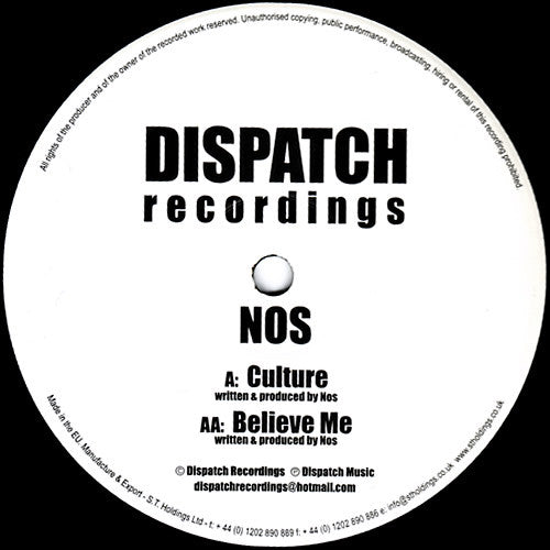 NOS : Culture / Believe Me (12")