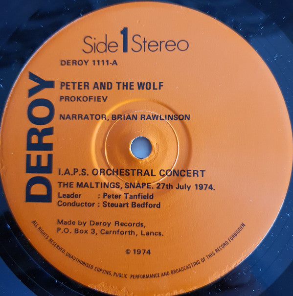 The I.A.P.S. Orchestra : I.A.P.S. Orchestral Concert The Maltings, Snape, 27th July 1974. (LP)