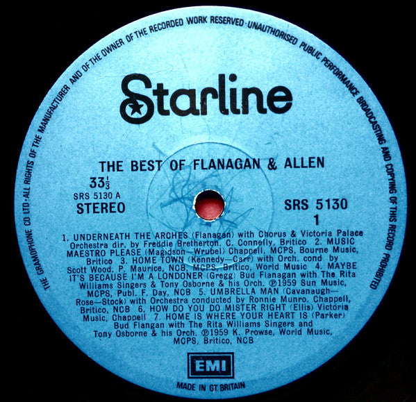 Flanagan And Allen : The Best Of Flanagan And Allen (LP, Comp)