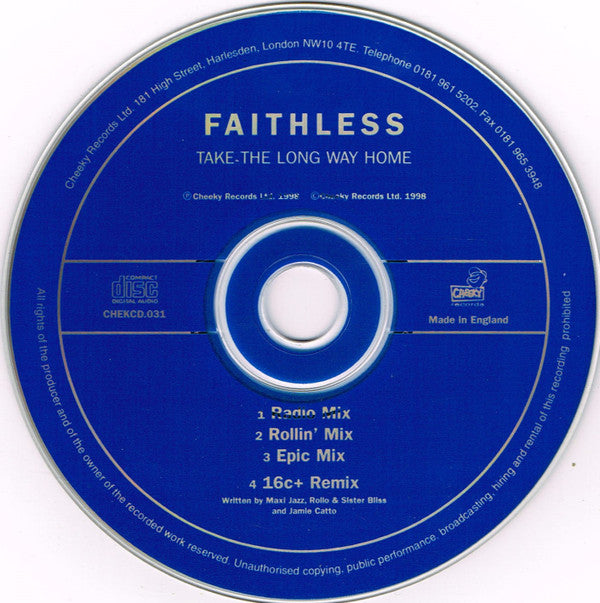 Faithless : Take The Long Way Home (CD, Single, Red)