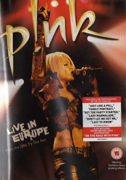 P!NK : Live In Europe - From The 2004 Try This Tour (DVD-V, PAL)